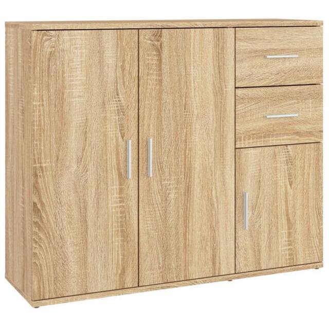 Berkfield Home Sideboard Sonoma Oak 91x29.5x75 cm Engineered Wood in Brown - image 1