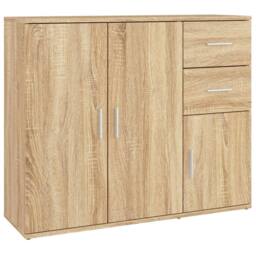 Berkfield Home Sideboard Sonoma Oak 91x29.5x75 cm Engineered Wood in Brown - thumbnail 1