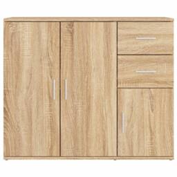 Berkfield Home Sideboard Sonoma Oak 91x29.5x75 cm Engineered Wood in Brown - thumbnail 6