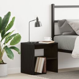 Berkfield Home Nightstand Black Oak 40x30x40 cm Made of Engineered Wood - Size: 40 x 30 x 40 cm