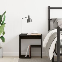 Berkfield Home Nightstand Black Oak 40x30x40 cm Made of Engineered Wood - Size: 40 x 30 x 40 cm - thumbnail 4