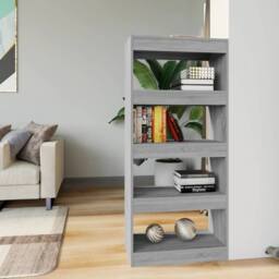 Berkfield Home Book Cabinet/Room Divider Grey Sonoma 60x30x135 cm Engineered Wood - Size: 60 x 30 x 135 cm - thumbnail 2