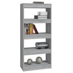 Berkfield Home Book Cabinet/Room Divider Grey Sonoma 60x30x135 cm Engineered Wood - Size: 60 x 30 x 135 cm - thumbnail 3