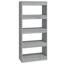 Berkfield Home Book Cabinet/Room Divider Grey Sonoma 60x30x135 cm Engineered Wood - Size: 60 x 30 x 135 cm - thumbnail 1