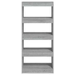 Berkfield Home Book Cabinet/Room Divider Grey Sonoma 60x30x135 cm Engineered Wood - Size: 60 x 30 x 135 cm - thumbnail 5