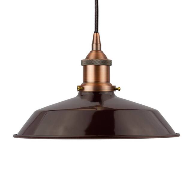 SE Home Burgundy Red Small Trinity Metal Pendant Light - Matt Antique Copper - image 1