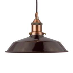 SE Home Burgundy Red Small Trinity Metal Pendant Light - Matt Antique Copper - thumbnail 1
