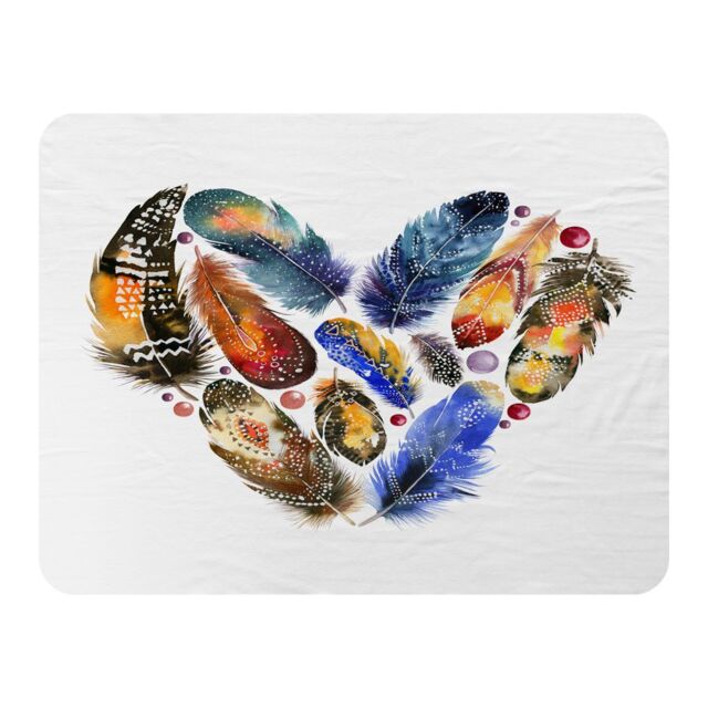 Benjamin Tate Design Boho Tribal Heart Blanket in Natural - Size: 120 cm x 150 cm - image 1
