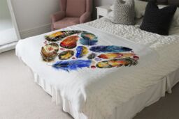 Benjamin Tate Design Boho Tribal Heart Blanket in Natural - Size: 120 cm x 150 cm - thumbnail 3
