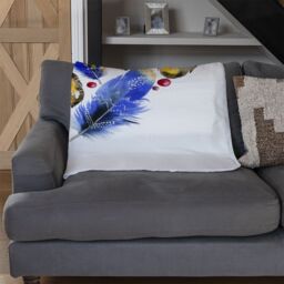 Benjamin Tate Design Boho Tribal Heart Blanket in Natural - Size: 120 cm x 150 cm - thumbnail 2