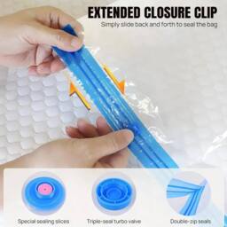 ATEK 10 Pack Large Vacuum Storage Bags 100 × 80cm Storage Space Saver Zip Airtight Seal Space Saving Reusable Travel Clothes Bag in Clear - thumbnail 5
