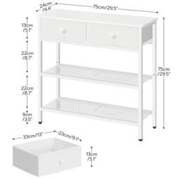 FORGEVIO White Console Table Sofa Table Hallway Table - Size: 0.6m2 - thumbnail 2