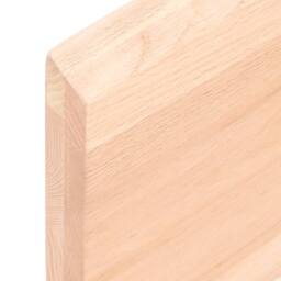 Berkfield Home Wall Shelf 100x20x4 cm Untreated Solid Wood Oak in Light Oak - Size: 100 x 20 x 4 cm - thumbnail 6