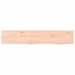 Berkfield Home Wall Shelf 100x20x4 cm Untreated Solid Wood Oak in Light Oak - Size: 100 x 20 x 4 cm - thumbnail 4