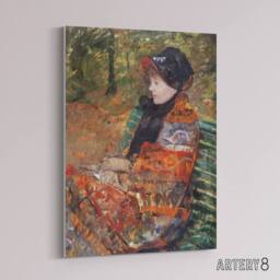 "Artery8 Autumn Portrait of Lydia in a Park Cassatt Canvas Wall Art - Size: W18"" x H24""" - thumbnail 2