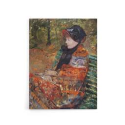 "Artery8 Autumn Portrait of Lydia in a Park Cassatt Canvas Wall Art - Size: W18"" x H24""" - thumbnail 1