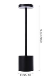 Garden Sanctuary Industrial-Style Rechargeable Dimmable Table Lamp Night Light in Black - thumbnail 4