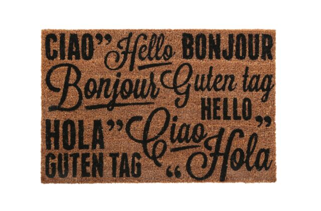 Orsina Greetings Doormat in Brown - Size: 100 cm diameter - image 1