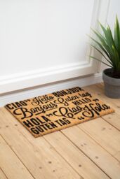 Orsina Greetings Doormat in Brown - Size: 100 cm diameter - thumbnail 2