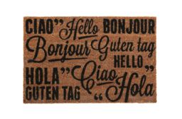 Orsina Greetings Doormat in Brown - Size: 100 cm diameter - thumbnail 1