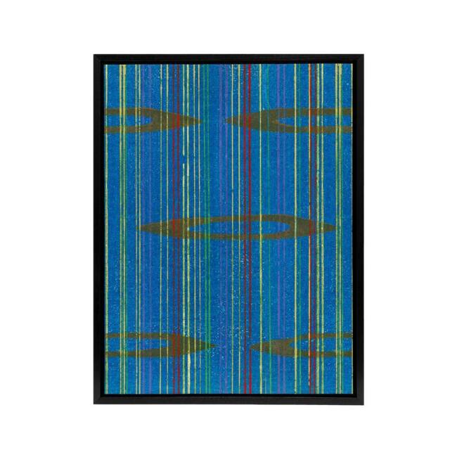 "Artery8 Blue Abstract Geometric Pattern Framed Canvas Wall Art Print Korin - Size: W12"" x H16""" - image 1