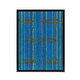 "Artery8 Blue Abstract Geometric Pattern Framed Canvas Wall Art Print Korin - Size: W12"" x H16""" - thumbnail 1