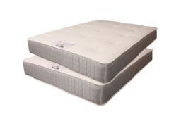 Knight Sleep Kids Twin 2x 3FT Single Sprung Tufted Bunk Bed Mattress in Grey - thumbnail 1