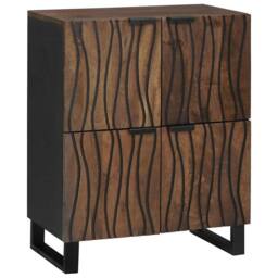 Berkfield Home Media Storage Cabinets & Racks Brown 60 x 33.5 x 75 cm - thumbnail 2