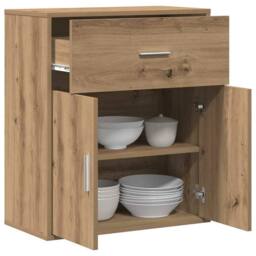 Berkfield Home Sideboard Artisan oak 60 x 31 x 70 cm Engineered wood in Brown - thumbnail 1