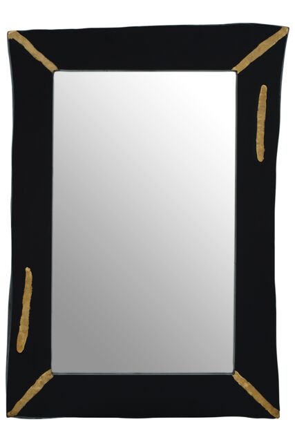 Orsina Almora Wood Wall Mirror in Black - image 1