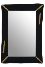Orsina Almora Wood Wall Mirror in Black