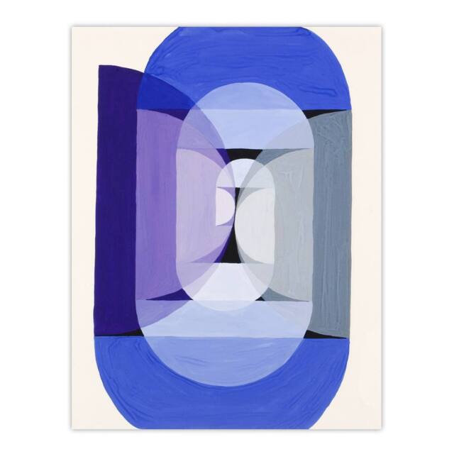 "Artery8 Joseph Schillinger Abstract Blue Gray Violet Wheel Wall Art Print - Size: W12"" x H16""" - image 1