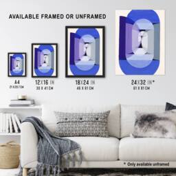 "Artery8 Joseph Schillinger Abstract Blue Gray Violet Wheel Wall Art Print - Size: W12"" x H16""" - thumbnail 3