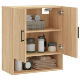 Berkfield Home Wall Cabinet Sonoma Oak 60x31x70 cm Engineered Wood in Brown - Size: 60 x 31 x 70 cm - thumbnail 4