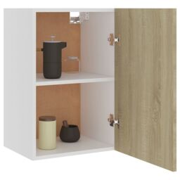 Berkfield Home Hanging Cabinet Sonoma Oak 39.5x31x60 cm Engineered Wood in Brown - thumbnail 4