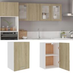 Berkfield Home Hanging Cabinet Sonoma Oak 39.5x31x60 cm Engineered Wood in Brown - thumbnail 2