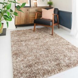 Kukoon Natural Beige Mottled Shaggy Rug - Size: 120 cm x 170 cm - thumbnail 1