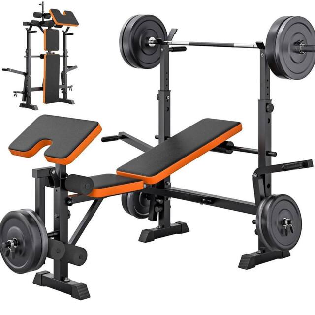 Hinsinc 600LBS 6 in 1 Adjustable Weight Bench in Black - Size: 0-12 m - image 1
