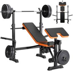 Hinsinc 600LBS 6 in 1 Adjustable Weight Bench in Black - Size: 0-12 m - thumbnail 2