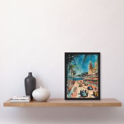 "Artery8 Monaco 1973 Vintage Watercolour Motor Racing Framed Wall Art - Size: W12"" x H16""" - thumbnail 4