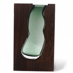 KDMD Large Glass Vase/Terarium inside Dark Tung Wood in Brown - thumbnail 2