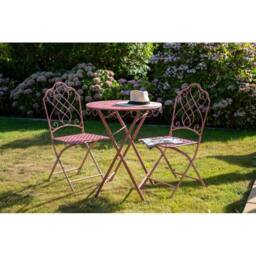 Ascalon Design Ltd Avalon Bistro Set - 3pc - L60 x W60 x H73 cm - Rose in Pink - thumbnail 3