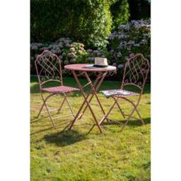 Ascalon Design Ltd Avalon Bistro Set - 3pc - L60 x W60 x H73 cm - Rose in Pink - thumbnail 4