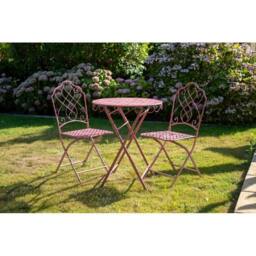 Ascalon Design Ltd Avalon Bistro Set - 3pc - L60 x W60 x H73 cm - Rose in Pink