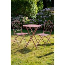 Ascalon Design Ltd Avalon Bistro Set - 3pc - L60 x W60 x H73 cm - Rose in Pink - thumbnail 2