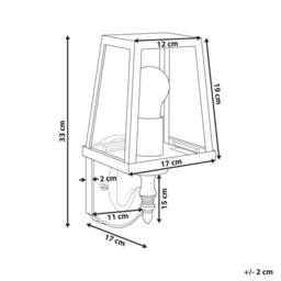 Wyld and Coco Matte Black Iron Outdoor Wall Light with Clear Glass Shade - thumbnail 3