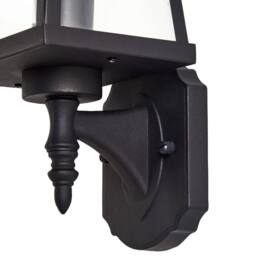 Wyld and Coco Matte Black Iron Outdoor Wall Light with Clear Glass Shade - thumbnail 5