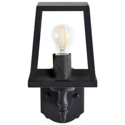 Wyld and Coco Matte Black Iron Outdoor Wall Light with Clear Glass Shade - thumbnail 4