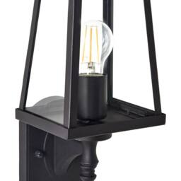 Wyld and Coco Matte Black Iron Outdoor Wall Light with Clear Glass Shade - thumbnail 2