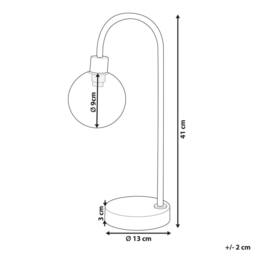Wyld and Coco Gold Table Lamp - Steel Frame with Glass Shade Modern Glam - thumbnail 3